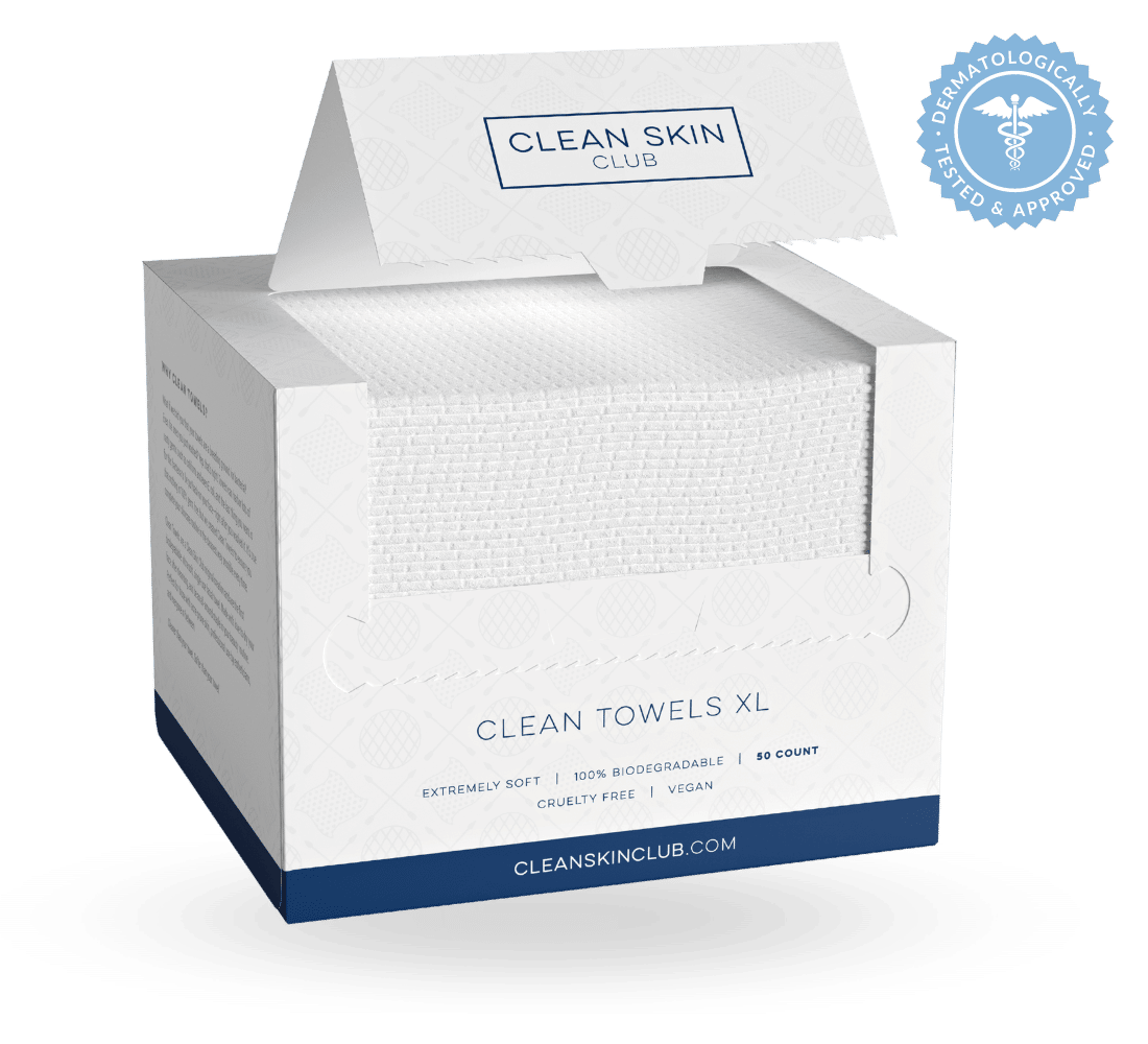 Clean Skin Club World's 1st Biodegradable Face Clean Towels Wipes Vegan 50  Ct